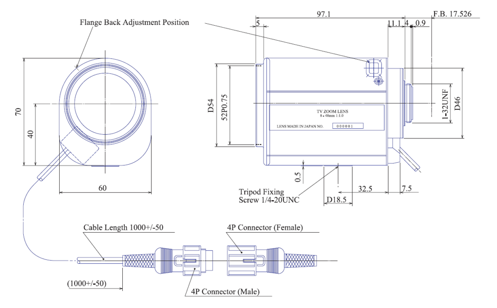 Goyo Optical GAZ8048010M technical drawing