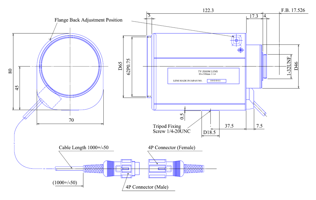 Goyo Optical GAZMP310100M technical drawing