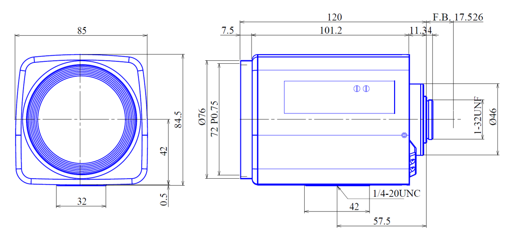 Goyo Optical GAZMP31166M technical drawing