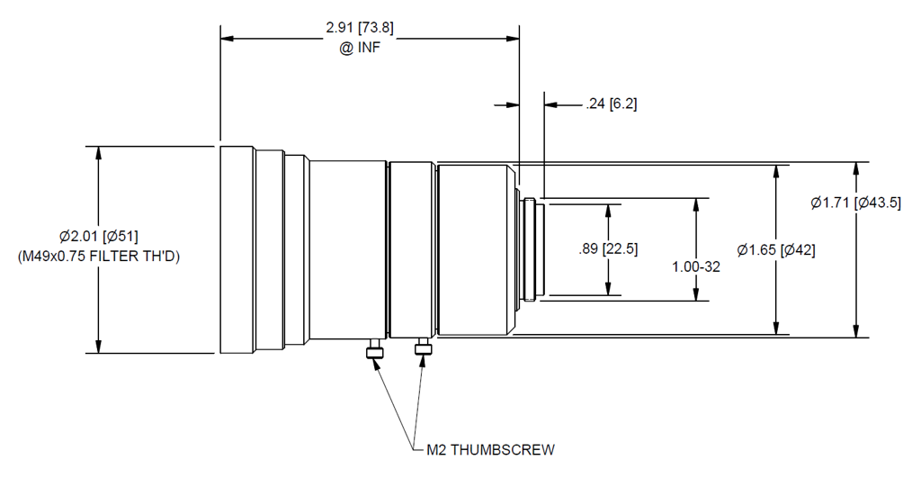 Navitar NMV-12M1.1 technical drawing