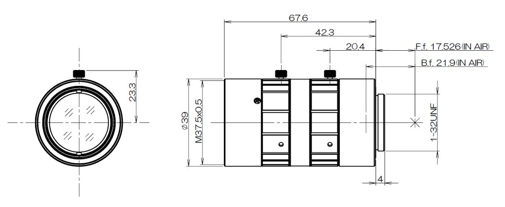 Fujinon CF12ZA-1S - rysunek techniczny