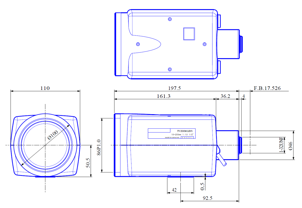 Goyo Optical GAZ1025018M - rysunek techniczny