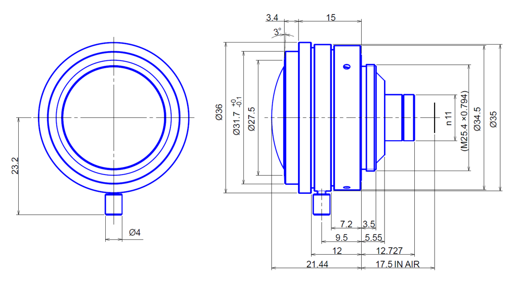 Goyo Optical GM5HR318161MCN - rysunek techniczny