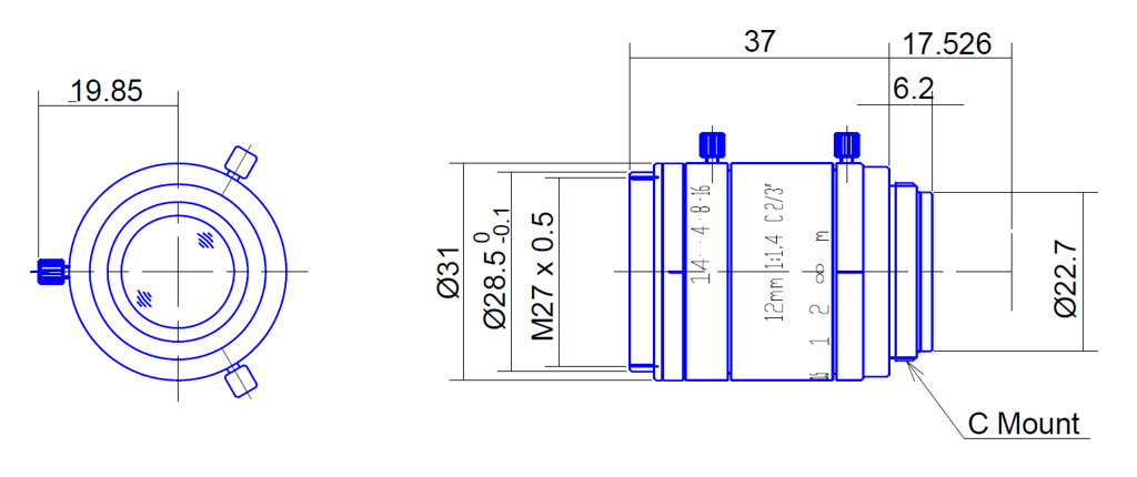 Goyo Optical GM6HR31214MCN - rysunek techniczny
