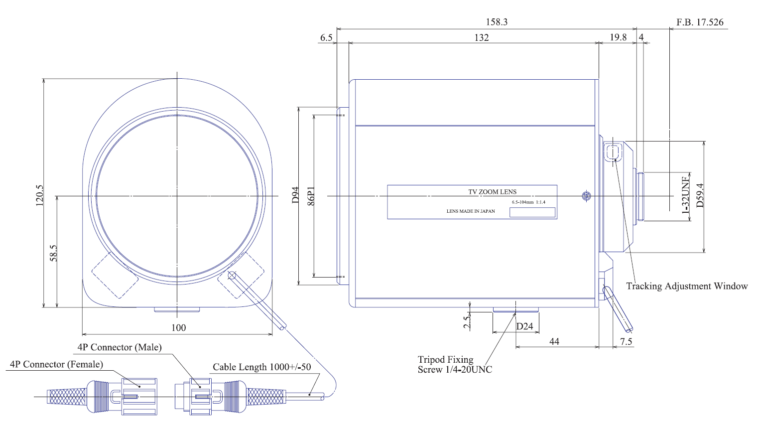 Goyo Optical GAZ65104M technical drawing
