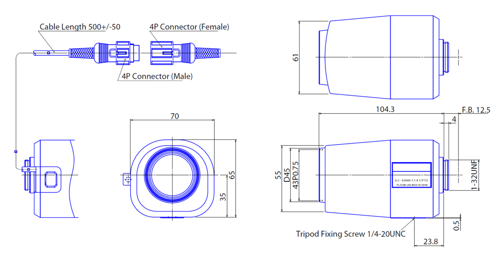 Goyo Optical GAZ656514M technical drawing