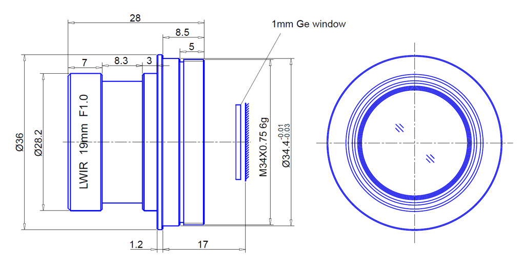 Goyo Optical GLWIR1910 technical drawing