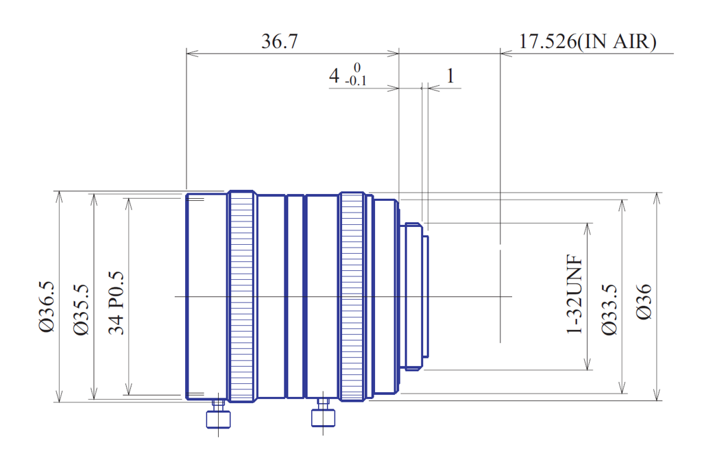 Goyo Optical GMG42514MCN-SWIR technical drawing