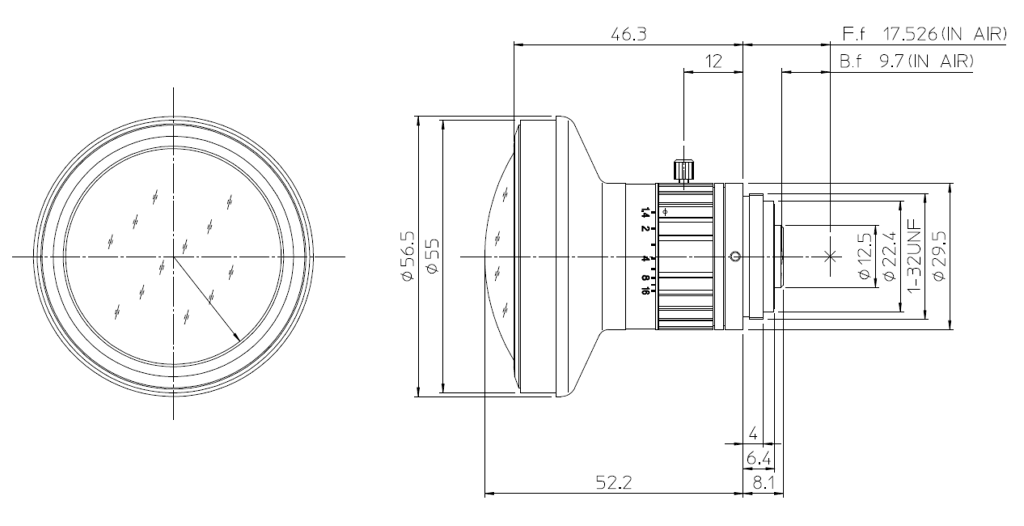 Fujinon FE185C057HA-1 - rysunek techniczny