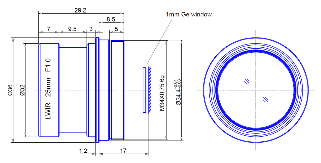 Goyo Optical GLWIR2510 - rysunek techniczny